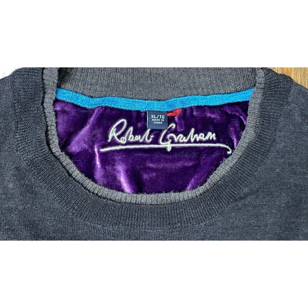 Robert Graham Sweater Men's XL Long Sleeve 100% Wool Pullover Business Casual